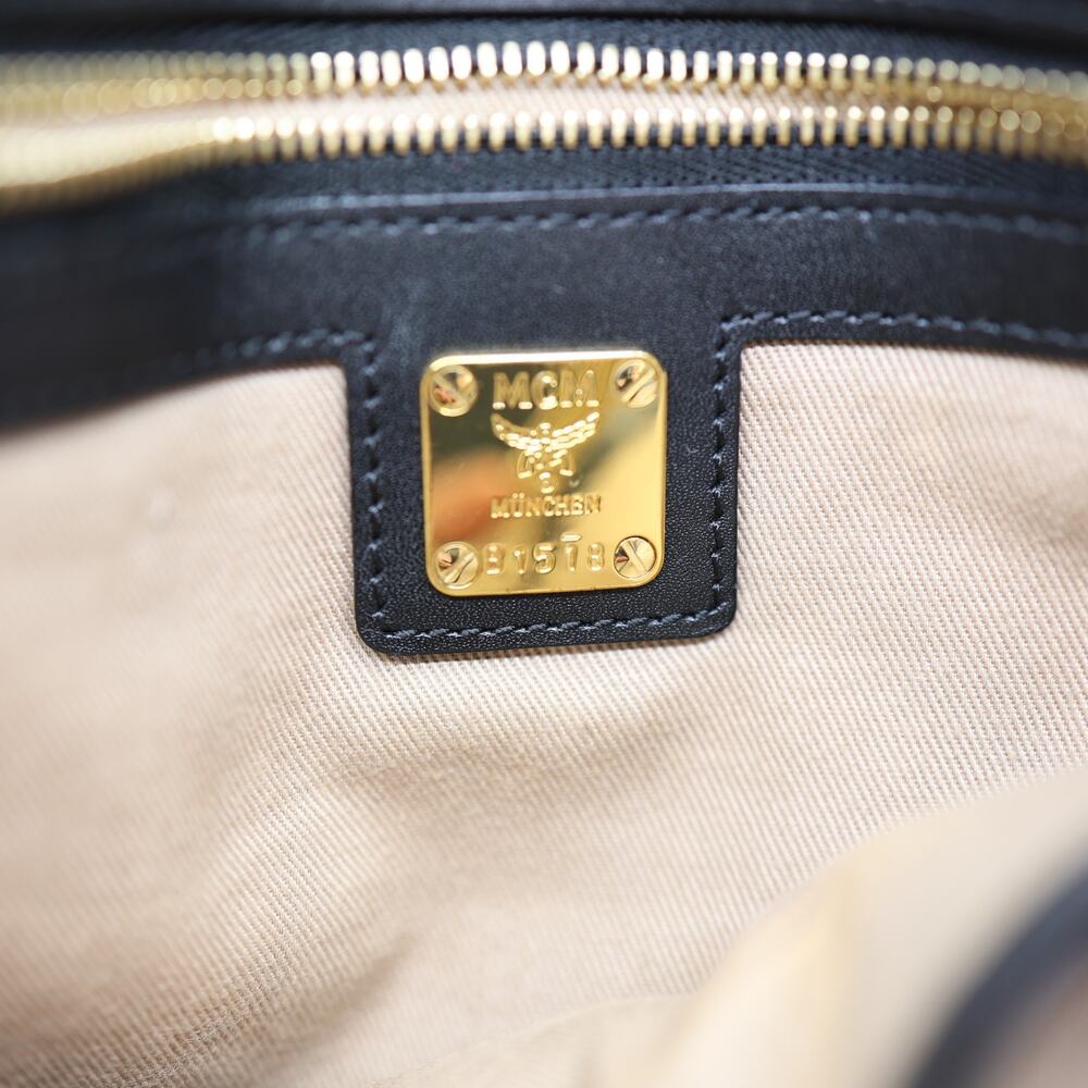 D0 Authentic MCM Metallic Gold Visetos Coated Canvas Crossbody Logo Monogram Bag - Picture 3 of 4